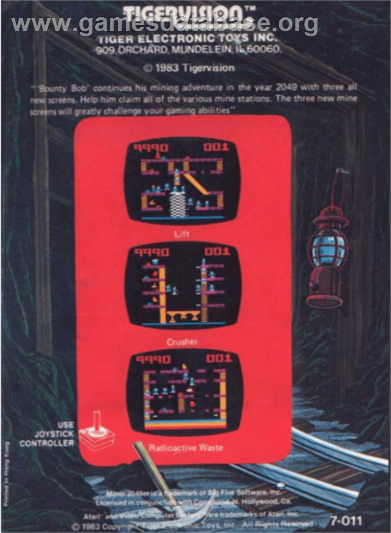 Miner 2049er Volume II - Atari 2600 - Artwork - Box Back