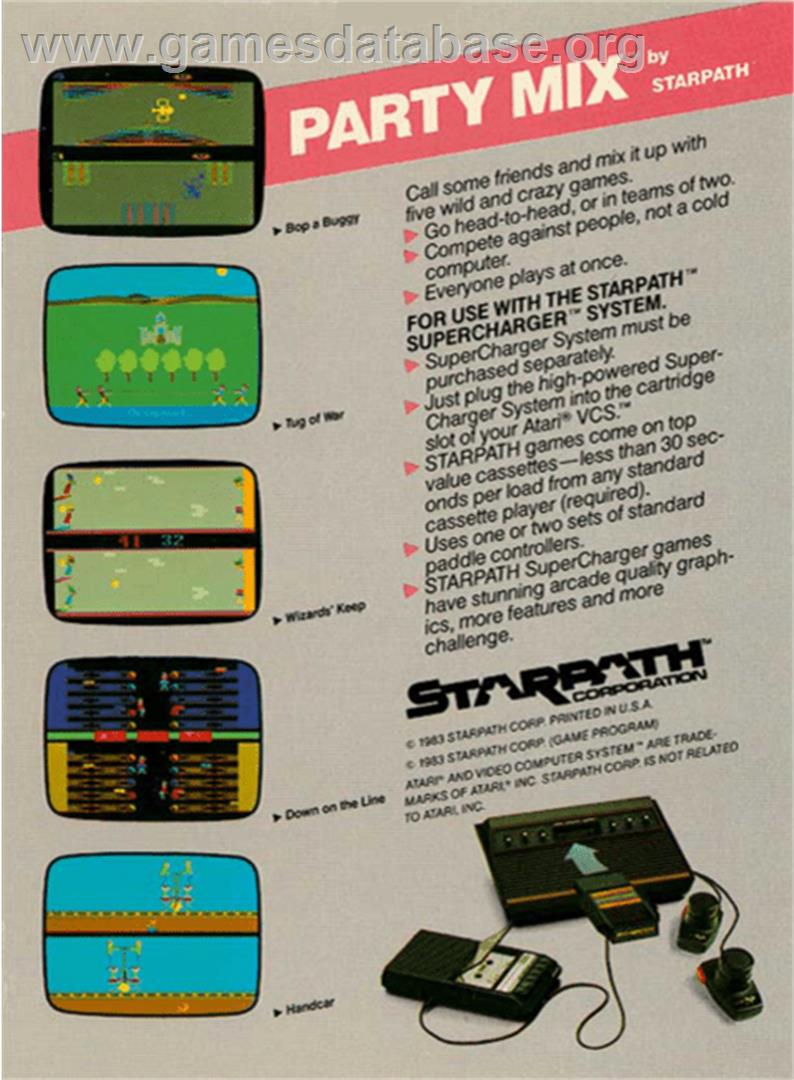 Party Mix - Atari 2600 - Artwork - Box Back