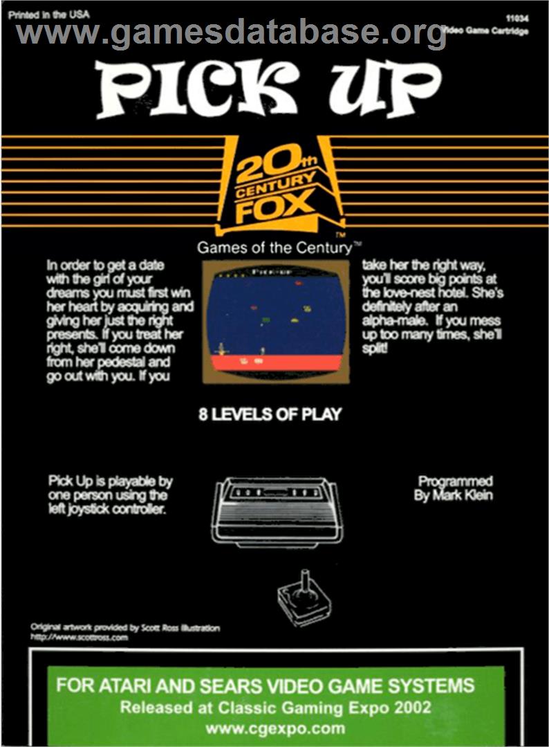 Pick Up - Atari 2600 - Artwork - Box Back