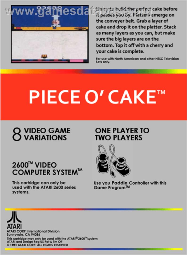 Piece o' Cake - Atari 2600 - Artwork - Box Back