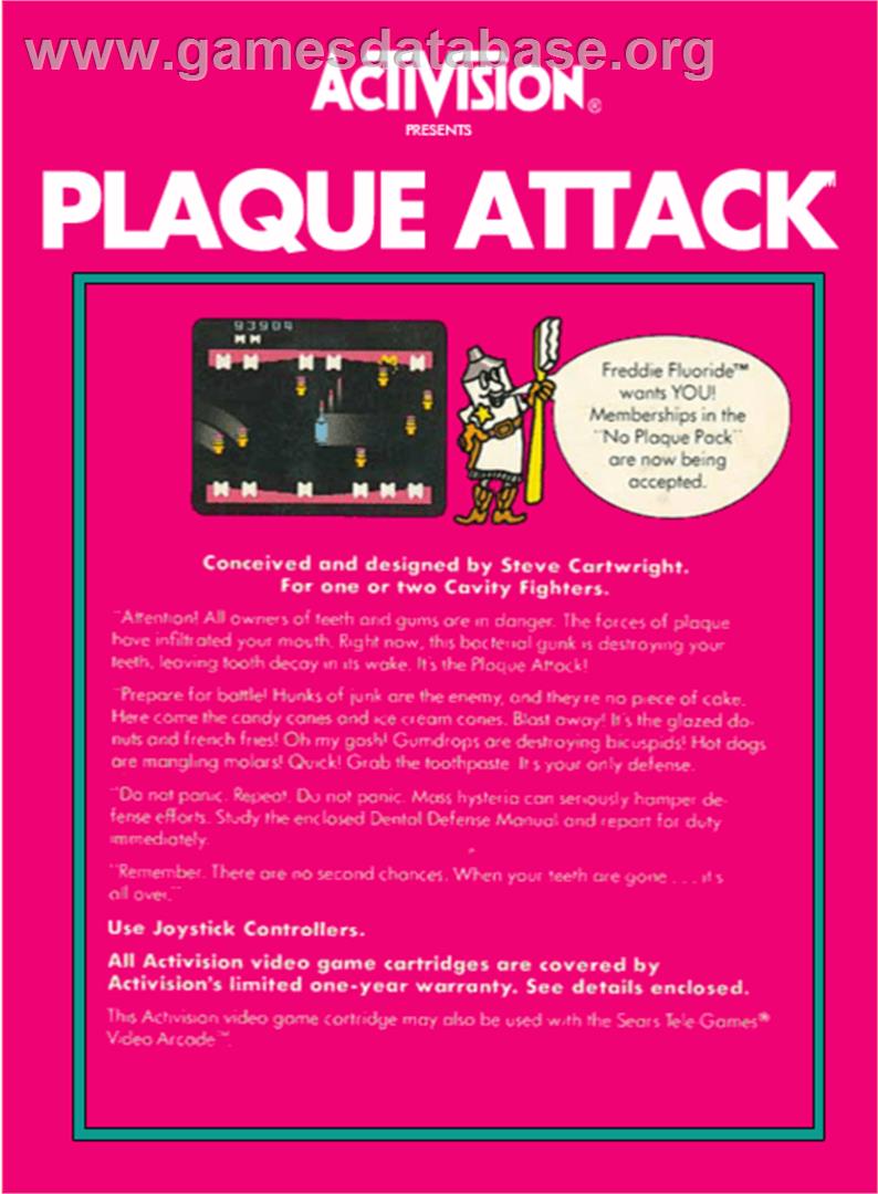Plaque Attack - Atari 2600 - Artwork - Box Back