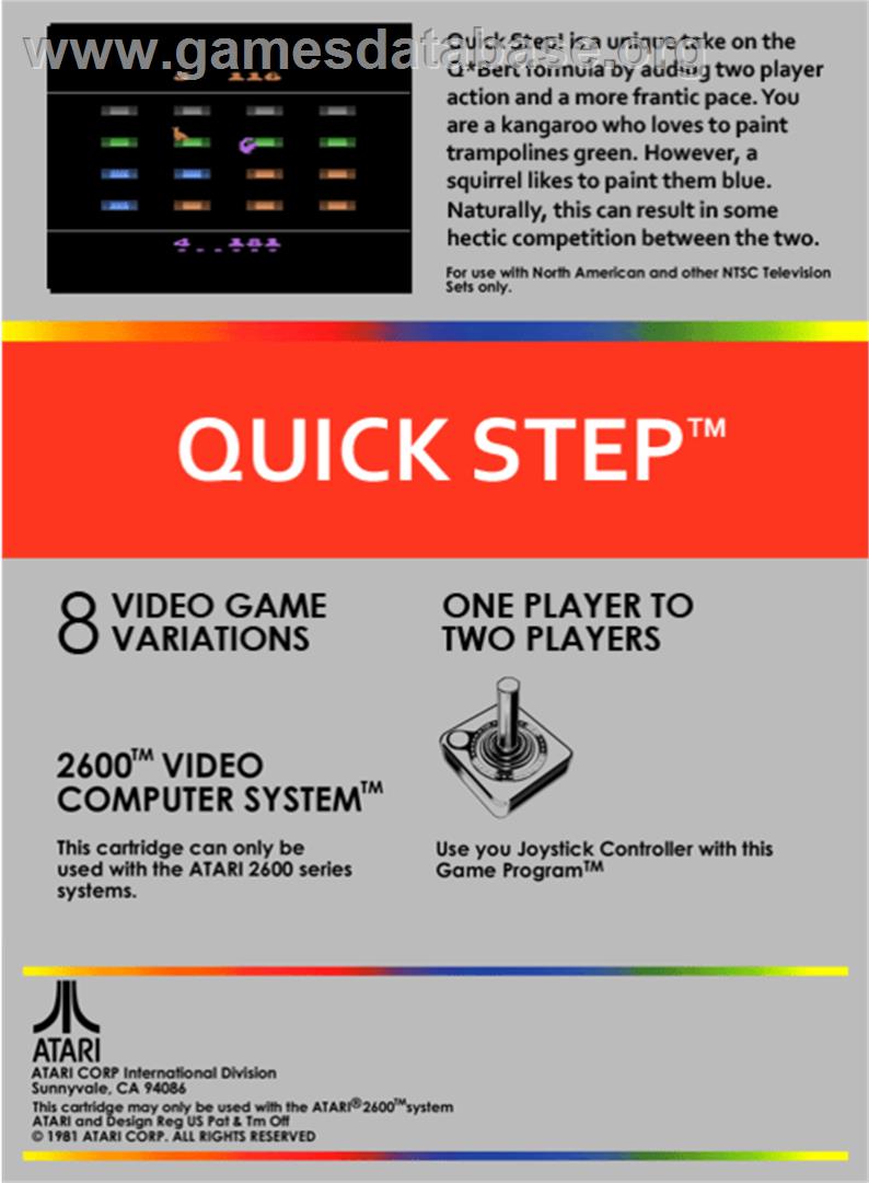 Quick Step - Atari 2600 - Artwork - Box Back