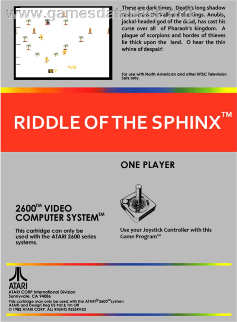 Riddle of the Sphinx - Atari 2600 - Artwork - Box Back