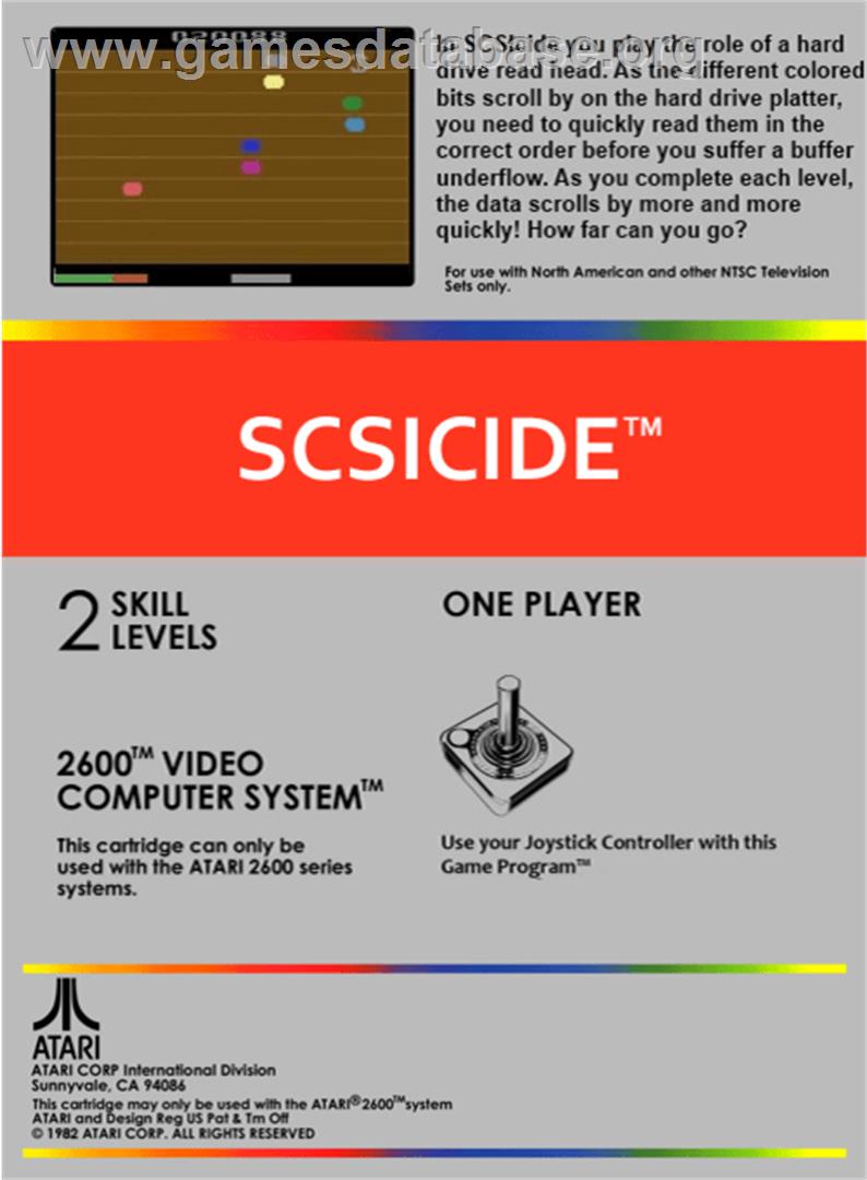 SCSIcide - Atari 2600 - Artwork - Box Back