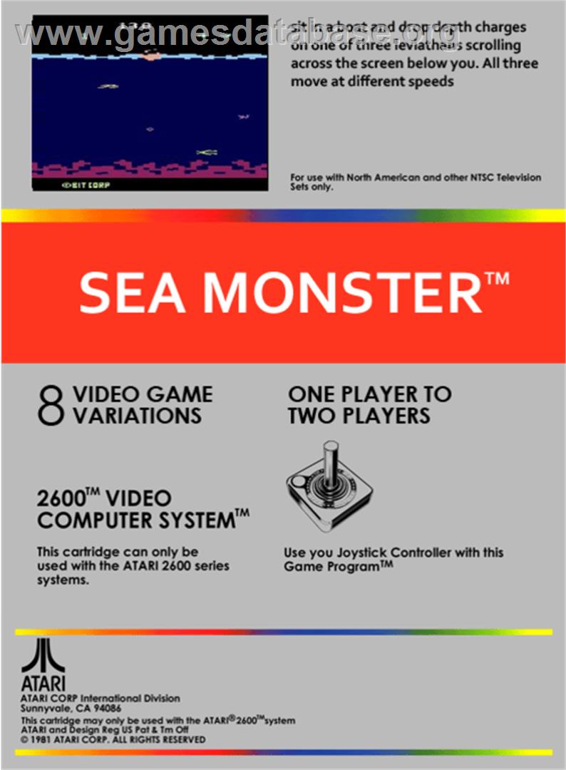 Sea Monster - Atari 2600 - Artwork - Box Back