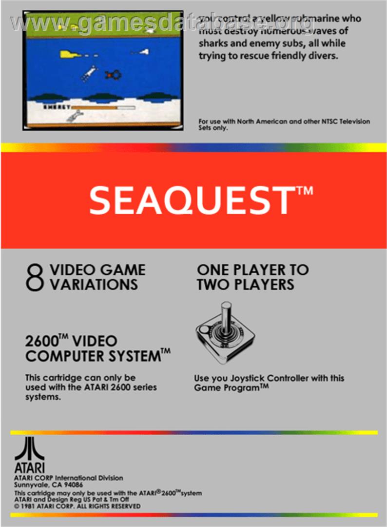 Seaquest - Atari 2600 - Artwork - Box Back