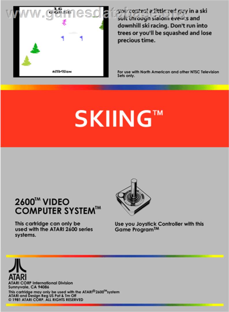 Skiing - Atari 2600 - Artwork - Box Back