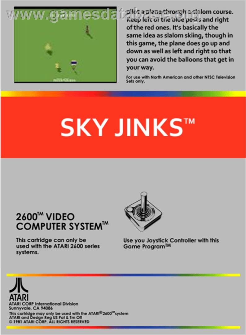 Sky Jinks - Atari 2600 - Artwork - Box Back