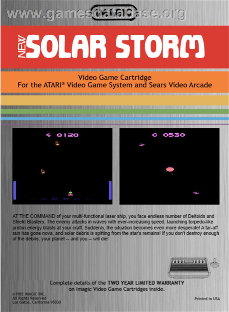Solar Storm - Atari 2600 - Artwork - Box Back
