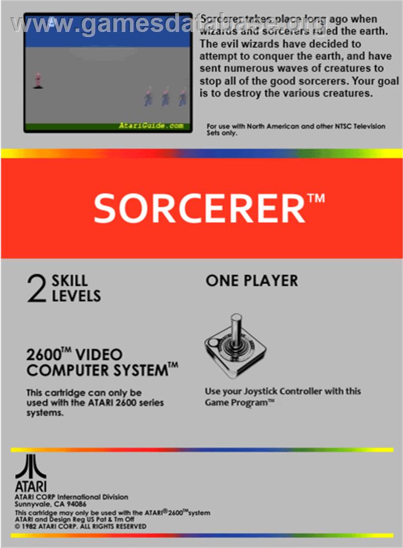 Sorcerer - Atari 2600 - Artwork - Box Back