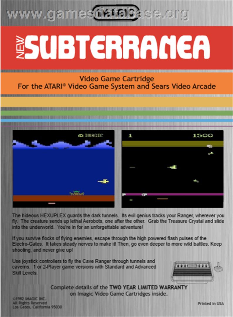 Subterranea - Atari 2600 - Artwork - Box Back