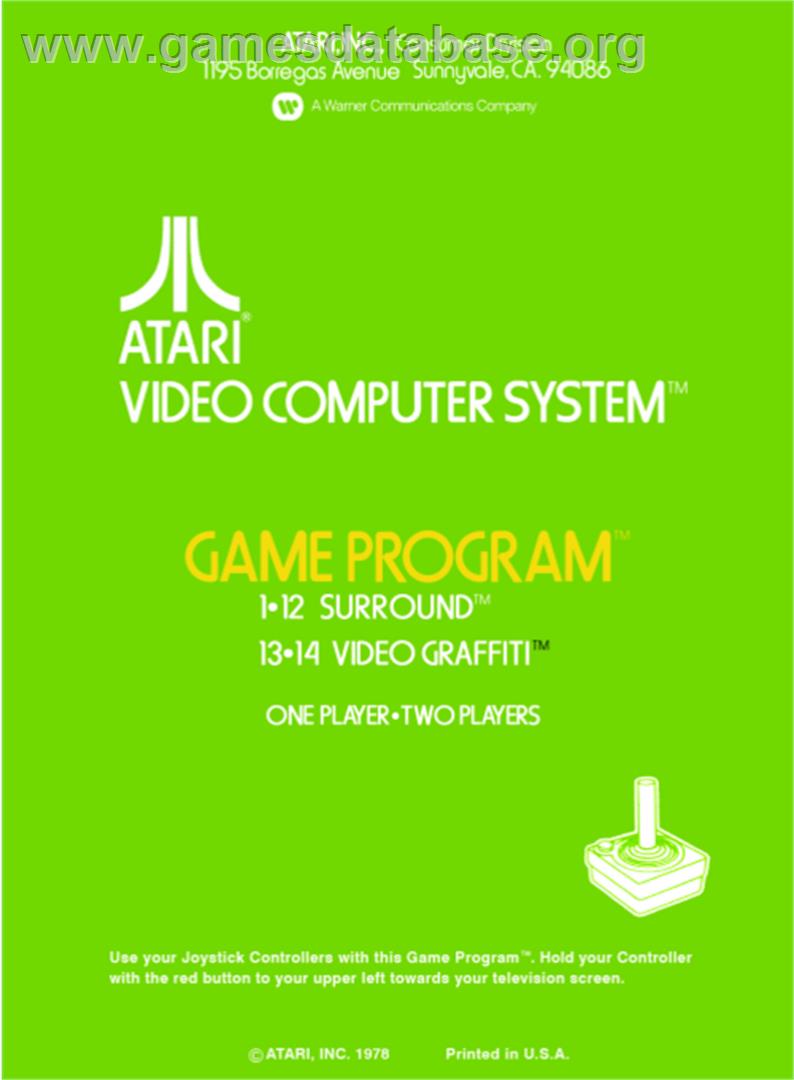 Surround - Atari 2600 - Artwork - Box Back