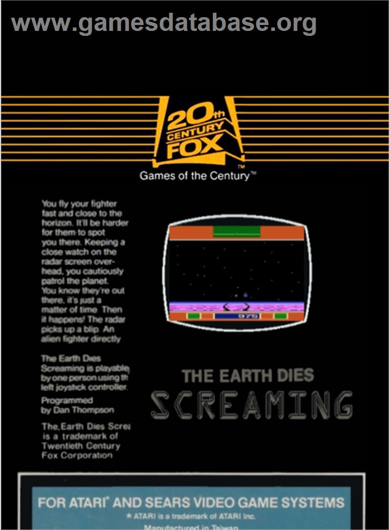 The Earth Dies Screaming - Atari 2600 - Artwork - Box Back