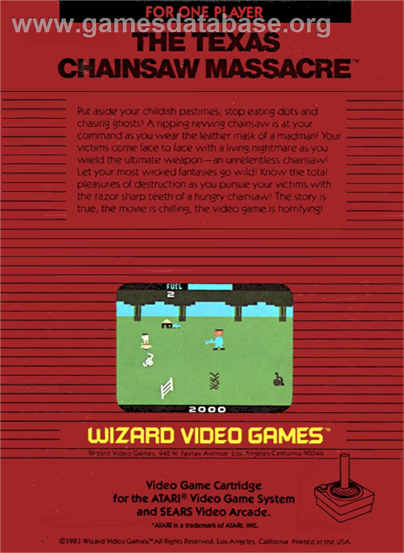 The Texas Chainsaw Massacre - Atari 2600 - Artwork - Box Back