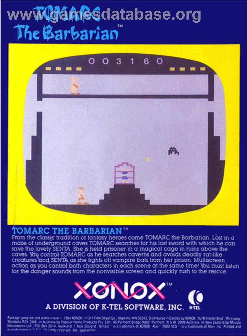 Tomarc the Barbarian - Atari 2600 - Artwork - Box Back