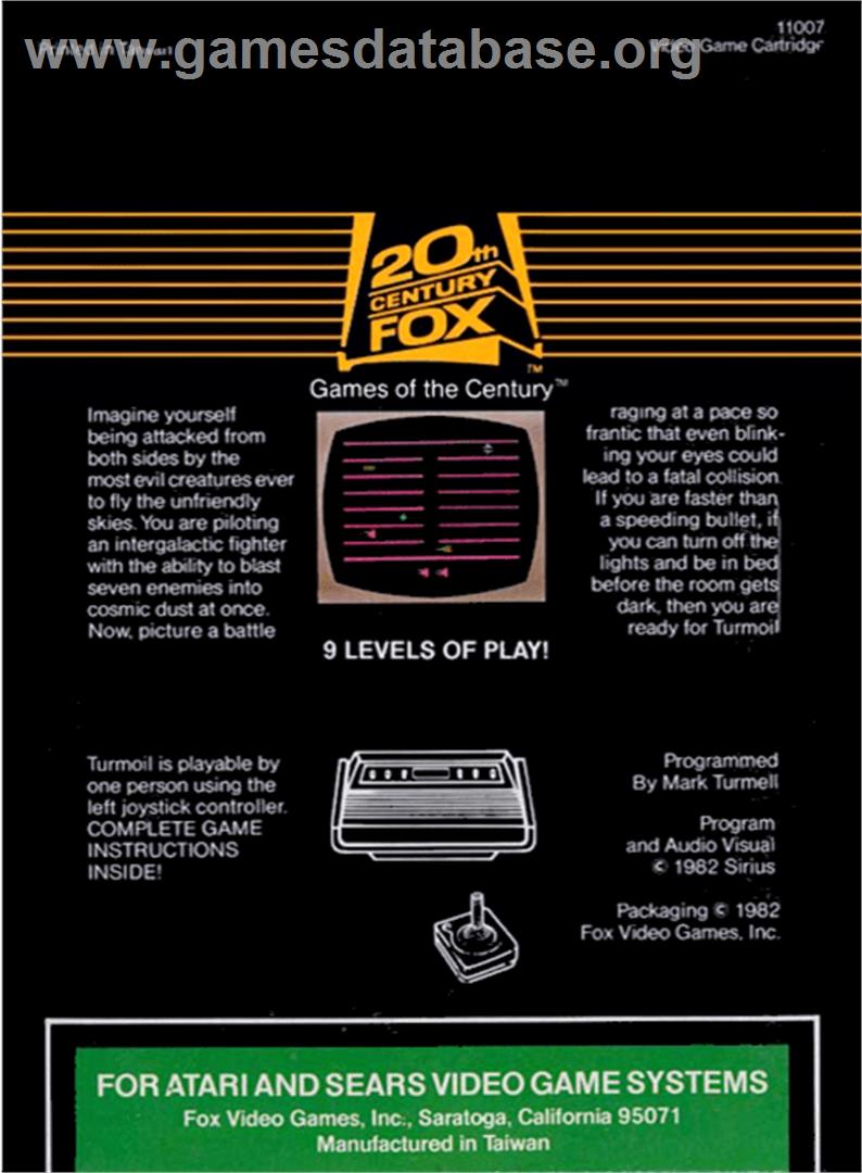 Turmoil - Atari 2600 - Artwork - Box Back
