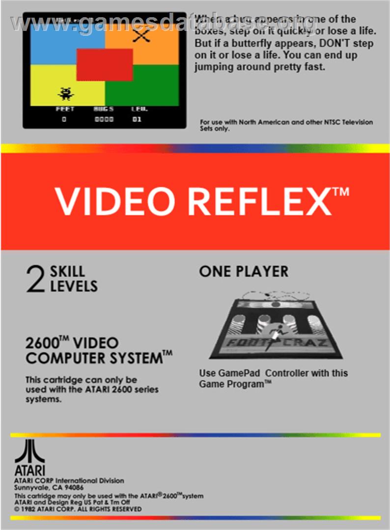 Video Reflex - Atari 2600 - Artwork - Box Back