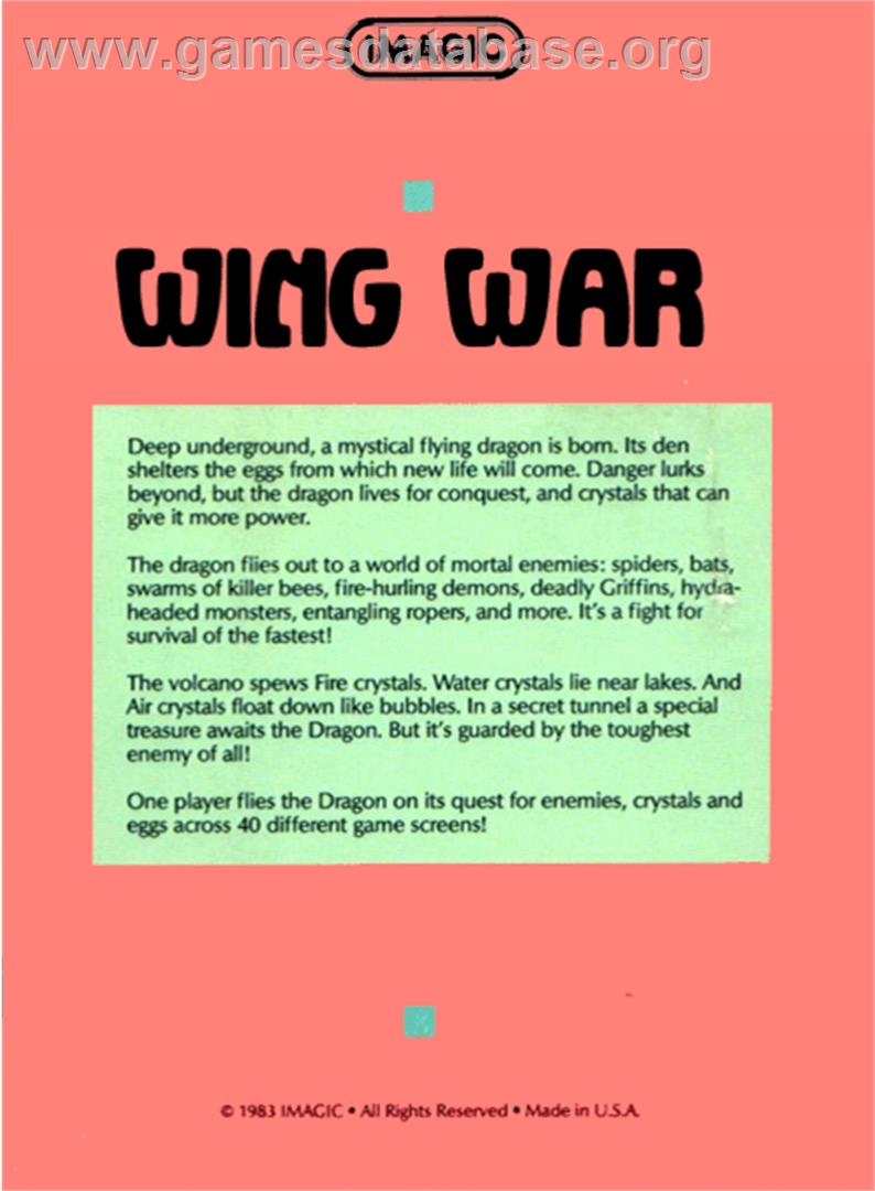 Wing War - Atari 2600 - Artwork - Box Back