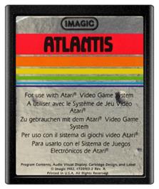 Cartridge artwork for Atlantis on the Atari 2600.