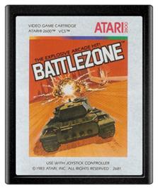 Cartridge artwork for Battlezone on the Atari 2600.