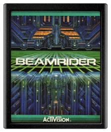 Cartridge artwork for Beamrider on the Atari 2600.