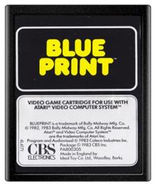 Cartridge artwork for Blue Print on the Atari 2600.