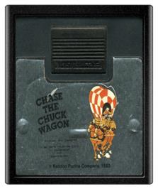 Cartridge artwork for Chase the Chuck Wagon on the Atari 2600.