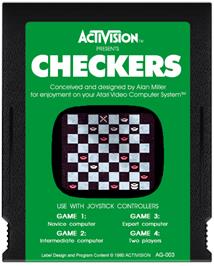 Cartridge artwork for Checkers on the Atari 2600.