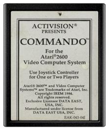 Cartridge artwork for Commando on the Atari 2600.
