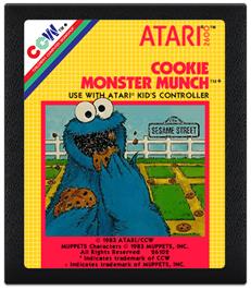 Cartridge artwork for Cookie Monster Munch on the Atari 2600.