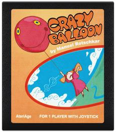 Cartridge artwork for Crazy Balloon on the Atari 2600.