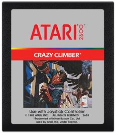 Cartridge artwork for Crazy Climber on the Atari 2600.