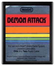 Cartridge artwork for Demon Attack on the Atari 2600.