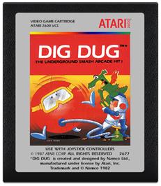 Cartridge artwork for Dig Dug on the Atari 2600.