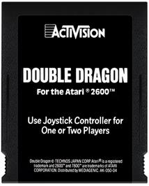 Cartridge artwork for Double Dragon on the Atari 2600.