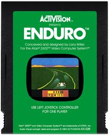 Cartridge artwork for Enduro on the Atari 2600.