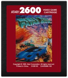 Cartridge artwork for Fatal Run on the Atari 2600.