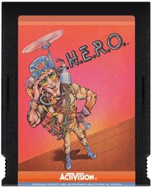 Cartridge artwork for H.E.R.O. on the Atari 2600.