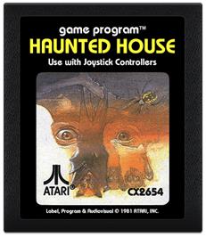 Cartridge artwork for Haunted House on the Atari 2600.