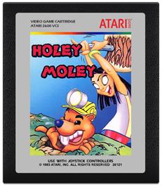 Cartridge artwork for Holey Moley on the Atari 2600.