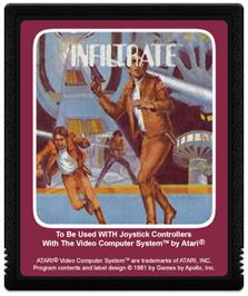 Cartridge artwork for Infiltrate on the Atari 2600.