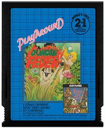 Cartridge artwork for Jungle Fever/Knight on the Town on the Atari 2600.
