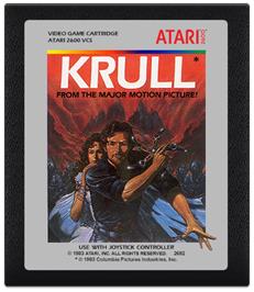 Cartridge artwork for Krull on the Atari 2600.