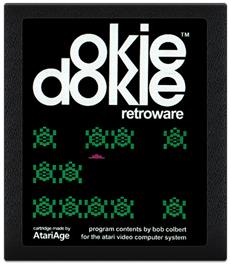 Cartridge artwork for Okie Dokie on the Atari 2600.
