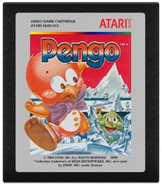 Cartridge artwork for Pengo on the Atari 2600.