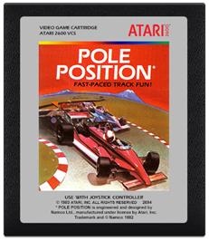 Cartridge artwork for Pole Position on the Atari 2600.