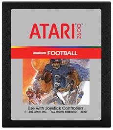 Cartridge artwork for RealSports Football on the Atari 2600.