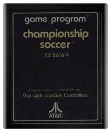Cartridge artwork for RealSports Soccer on the Atari 2600.
