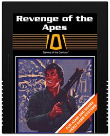 Cartridge artwork for Revenge of the Apes on the Atari 2600.