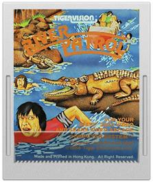 Cartridge artwork for River Patrol on the Atari 2600.